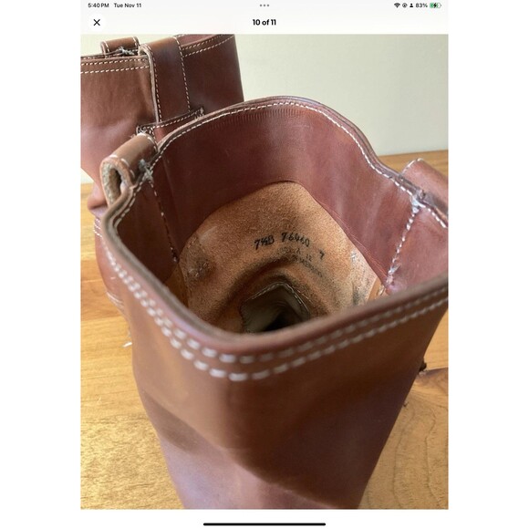 Frye Carson Shortie Boots Womens 7.5 B Brown Leather Western Pull Up Shoes 76460 - Picture 10 of 11